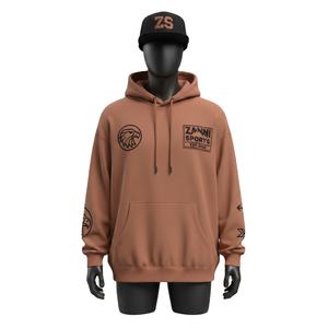 Sudadera con Capucha para Mujer, Algodón Premium, Felpa de Poliéster, GSM Suave y Cálido, Color Marrón, Logotipo Personalizado con Serigrafía, Sudadera Básica para Mujer - Product Image 1