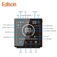 Flexible PVC ABS Mini Split Panel 12Vac Thermostat Smart AC Controller WiFi IR Installation facile Mur-Monté Rectangle Hôpital