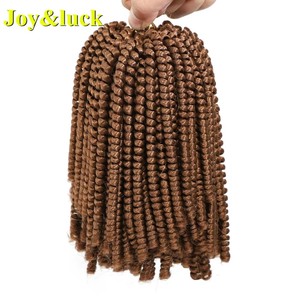Precio al por mayor de 8 pulgadas Spring Twist Crochet <span class=keywords><strong>Trenzas</strong></span>-<span class=keywords><strong>Extensiones</strong></span> sintético de cabello rizado <span class=keywords><strong>corto</strong></span>, estilo africano teñido - Product Image 4
