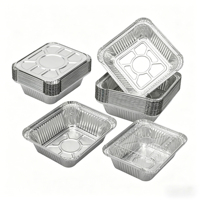 MESTAEK Petits moules à pâtisserie en aluminium avec couvercles, écologiques et jetables, en forme rectangulaire, en aluminium, pour la cuisson de gâteaux et de pains