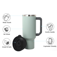 Offre Spéciale ODM Gobelets Isothermes en Acier Inoxydable à Double Paroi de 40 oz avec Poignée, Couvercle et Paille