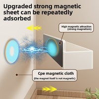 Support de rangement mural multifonctionnel en acier au carbone magnétique, sans perçage, pour torchons de cuisine, porte-couteaux et porte-baguettes