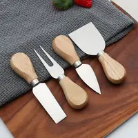 Unique Cheese Knife Tool Set, Wooden Bamboo Handle