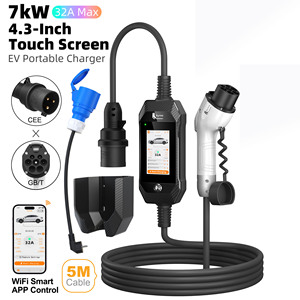 เครื่องชาร์จรถยนต์ไฟฟ้า Feyree GBT 7kW 1 เฟส 32A พร้อมอะแดปเตอร์ หน้าจอสัมผัส 4.3 นิ้ว พร้อมสายชาร์จ 5 เมตร สำหรับยานยนต์พลังงานใหม่ - Product Image 1