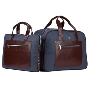 Jute Emboss Blue Brown Laptop <b>Bag</b> Stylish and Durable <b>Bag</b> for Office Business Travel College & Daily Use - Product Image 2