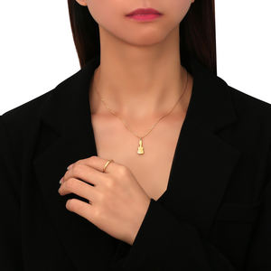 Collana per chitarra <span class=keywords><strong>hiphop</strong></span> pick collana per chitarra con pendente iniziale in acciaio inossidabile placcato in oro con <span class=keywords><strong>musica</strong></span> personalizzata - Product Image 3