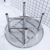 Table de banquet pliante ronde en acier inoxydable argenté pour événements et fêtes, idéale pour les mariages et optimise l'espace – Vente en gros