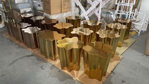 Bàn Trung Tâm Độc Đáo Sang Trọng Eden Vàng Thép Không Gỉ Cây Thân Cây Bàn Cà Phê - Product Image 6