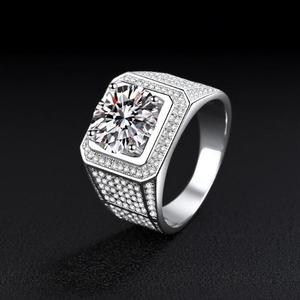 Anillo de Diamantes Moissanite de Plata de Ley 925 de Primera Calidad, Estilo Hip Hop, Joyería Fina Personalizada VVS para Amantes de la Moda y Regalos - Product Image 2