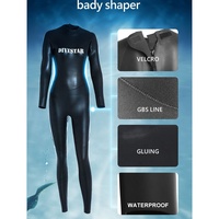 DIVESTAR Desain Baru Wetsuit Freediving Lengan Panjang 3mm Neoprena Bernapas dengan Logo Depan Cetak Unisex Full
