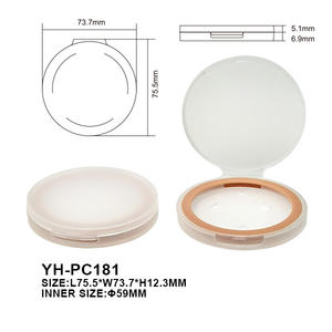 Récipient compact rond en poudre de maquillage étui d'emballage cosmétique en plastique Récipient rond en poudre - Product Image 5