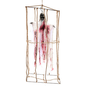 Decoración de fiesta de Halloween colgante luminoso jaula fantasma Prop Material de tela para decoraciones de casas embrujadas - Product Image 5