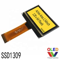 Pantalla OLED de 1.54 pulgadas (1.54\") 128x64 píxeles UG-2864KLBMG01 con interfaz I2C SPI