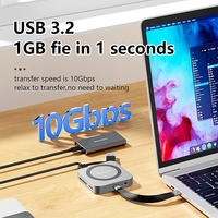 Adaptador Hub Magnético USB-C 9 en 1 Multi-Puerto con Carcasa para SSD M.2 NVME 10Gbps, Carga PD 100W, Audio y Video HD HDTV 4K 60Hz