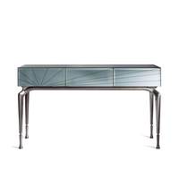 Table d'entrée italienne en acier inoxydable avec pierres précieuses-Salon d'hôtel, console à tiroirs décorée pour l'entrée de