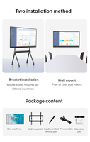 Écran tactile Android 75 pouces, tableau blanc interactif pour l'éducation, la conférence, panneau plat interactif