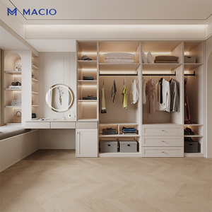 MACIO Modern Luxury Bedroom Wardrobe Set with Dressing Table One-stop Service Customized Wardrobe for Hotel Commercial Flat <strong>Unit</strong> - Product Image 1