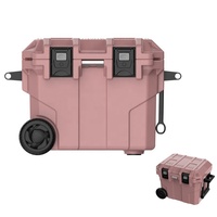45qt boîte de refroidissement extérieure boîte à glace rotomulée en plastique bac à glace avec roues grande glacière isolée pour poisson