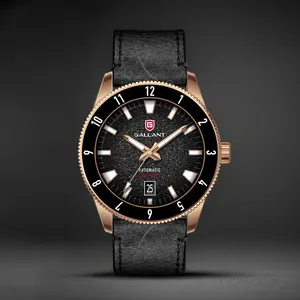 Kickstarter oem watch manufacturer Cusn8 bronze watch custom superluminova bgw dial ceramic bezel mechanical bronze diver watch