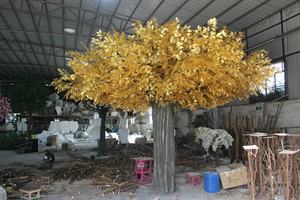 أنواع طبيعية من الأوراق الذهبية المصنوعة يدويا والجذع مصنوعة من نباتات الزينة من الذهب الاصطناعي شجرة اللبخ لتزيين الحدائق - Product Image 2