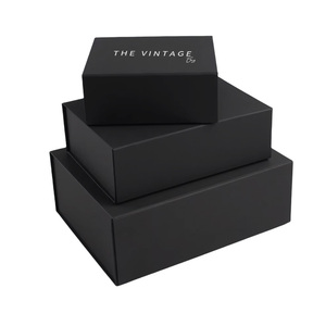 Hộp quà giấy gấp gọn màu đen, thân thiện với môi trường, có thể tái chế, tái sử dụng, thiết kế logo, đóng gói bằng bìa cứng, có khóa từ, tùy chỉnh - Product Image 2