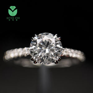 Betterstar 18K oro minimalista diamante compromiso anillo redondo diamante boda banda laboratorio cultivado diamante joyería - Product Image 4