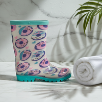 Bottes de pluie en PVC imprimées pour enfants, chaussures de pluie d'extérieur imperméables et antidérapantes pour garçons et filles