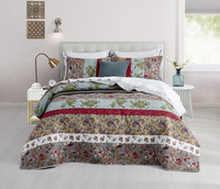 Couette de style farmhouse certifiée OEKO-TEX, légère, patchwork, design matelassé, antimicrobienne, respirante, pour lit Queen et King