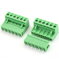 Connecteur de bornier enfichable mâle-femelle 2EDG PCB, 2 positions, pas de 5,08 mm, type ouvert, connecteur à broches droites