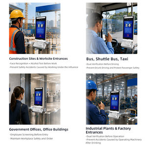 Dispositif de pointage TIMY avec reconnaissance faciale, contrôle d'accès, test de température et d'alcoolémie, comptage de personnes, réseau Wi-Fi et éthylotest - Product Image 3