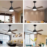 Ventilateur de plafond intelligent moderne de 42 pouces, ventilateur de plafond écoénergétique, ventilateur de plafond décoratif pour la maison et les restaurants avec lumière LED
