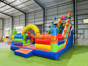 Jeu gonflable Legooing Blocs de construction Château gonflable avec toboggan Combo Château gonflable pour enfants - Product Image 4