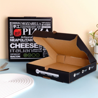 Boîte à pizza en papier kraft durable et solide de qualité alimentaire à triple couche, jetable et à bas prix, avec logo personnalisé, vente en gros