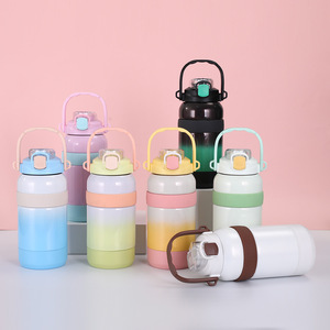 DD4317 Hot Sale 1L Big Capacity Tumbler With Handle and Straw Outdoor Travel <b>Mug</b> New Insulated Vacumed Water Bottle - Product Image 1