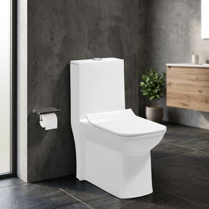WC monobloc en céramique colorée, à poser au sol, avec siphon en S, pour salle de bain, sanitaires - Product Image 2