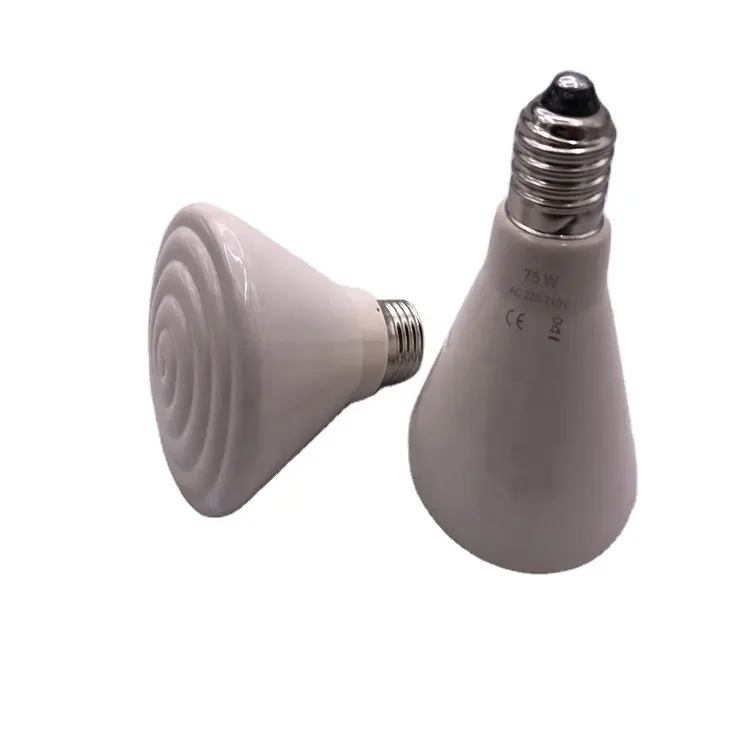 Lampadina riscaldante in ceramica per rettili per allevamento di pollame in colore bianco/75*110mm/240V