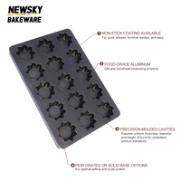Loyang Panggang Anti Lengket Custom 15 Cup Bentuk Bintang untuk Muffin Kue Kering Pastry NEWSKY BAKEWARE Hitam