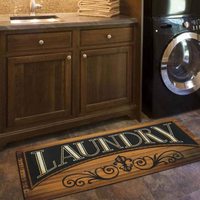 Laundry Room Rug Runner 20"x60" Waterproof Rubber Non Slip Washable Kitchen Mat for Farmhouse Mudroom Washroom Bathroom Decor