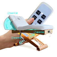 Table de soin électrique réglable moderne pour spa, avec chauffage, lumière LED, cuir PU sans solvant, 3 moteurs, commande intelligente à distance