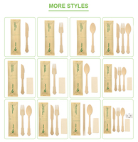 Ensemble de couverts en bambou durable, vaisselle biodégradable jetable pour la restauration commerciale