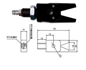 Pince de fixation pneumatique robotisée haute performance, pièces de machine pour l'usinage de composants métallurgiques, personnalisée, durable, professionnelle, industrielle - Product Image 5