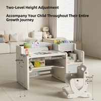 Ensemble de bureau et chaise multifonctionnel pour enfants Vsuch avec rangement, table de construction pour l'apprentissage et le dessin des tout-petits