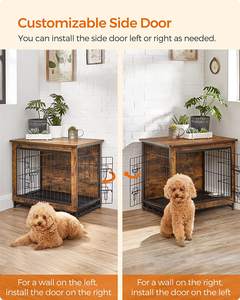 Sıcak satış Minimalist kapalı köpek kafesi için küçük/orta ölçekli köpekler nefes demir ve ahşap dekoratif mobilya - Product Image 5