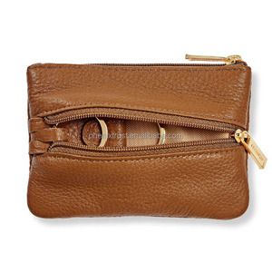 Portefeuille miniature en cuir véritable <span class=keywords><strong>avec</strong></span> logo personnalisé Phenixtrust, fermeture à glissière, porte-clés, porte-monnaie, porte-cartes, pochette multi-poches pour femmes - Product Image 4