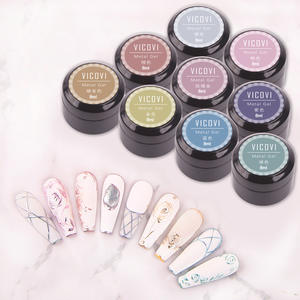 8ml Gel Kuku Efek Metalik UV Gel Gambar Cermin Emas Perak 3D Emboss Sutra Garis Laba-laba Pernis untuk Manikur DIY Salon Seni Kuku - Product Image 1