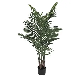 120cm sutra buatan tanaman jenis produk pot desain tropis dekorasi rumah dalam ruangan plastik hijau pohon palem