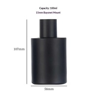 Botol Parfum Isi Ulang Silinder High-end Matte Black Snap-on, Dispenser Kaca dengan Pompa Semprot Anti Cahaya