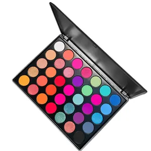 Grosir tanpa Logo 35 warna kosmetik rias Eyeshadow palet Concealer dengan berkilau dan berkilau tahan lama Eyeshadow
