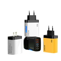 Pengisi Daya Dinding Cepat 240W GaN USB TYPE-C Port dengan Colokan EU US, Adaptor Daya USB C USB A dengan Indikator LED untuk Laptop, Ponsel, Tablet