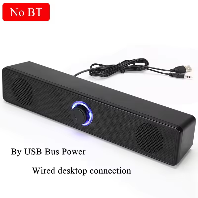 102 Wired Sound Bar Mini Portable USB Speakers Home Dual Speaker Computer Desktop Surround Sound Subwoofer Sound System
